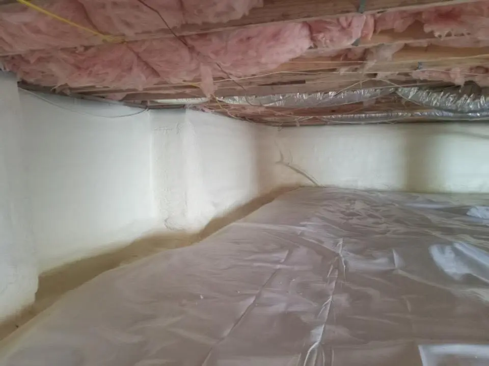 Crawl space encapsulation with closed-cell spray foam for Attic Insulation in Bellbrook